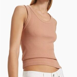 Agolde Ribbed Peach Tank Top, Size XS